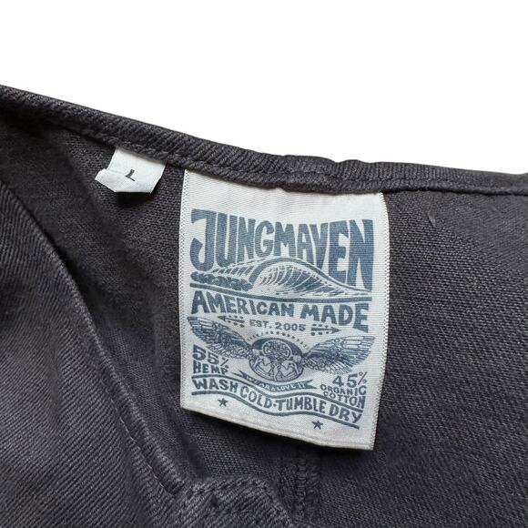 JUNGMAVEN Wash Black Oversized Overalls Women's Size Large Button Front Hemp - Picture 9 of 10